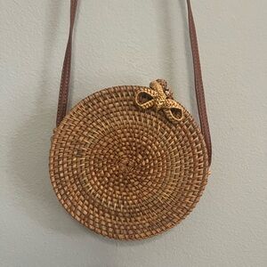 Savanna Straw/wicker Hand Woven Crossbody Beach purse‎